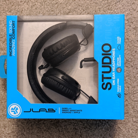 JLab Studio Wired On-Ear Headphones - Black - Picture 1 of 5